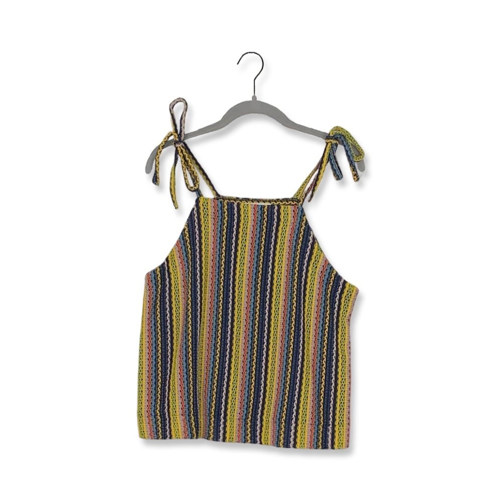 Madewell Texture & Thread Tie-Shoulder Tank Top in Rainbow Crochet